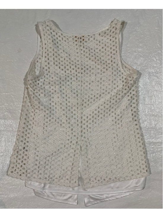 Laundry By Shelli Segal Tops - Laundry by Shelli Segal Crochet Lace Summer Tank Top Ivory Sleeveless M OpenKnit